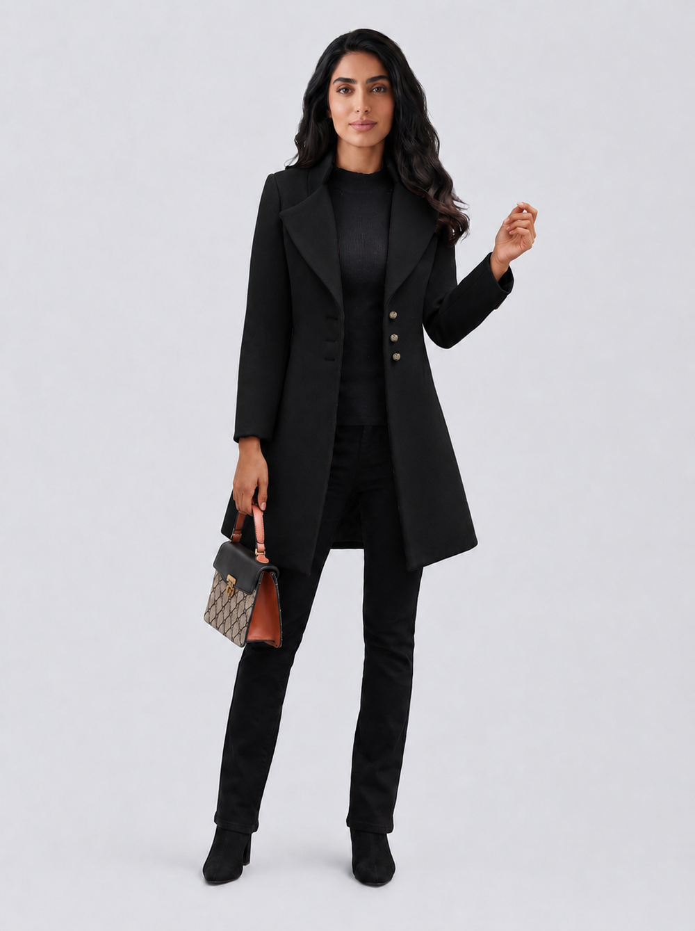 Olivia women's tailored midi coat by Atelier Oshea - view 2