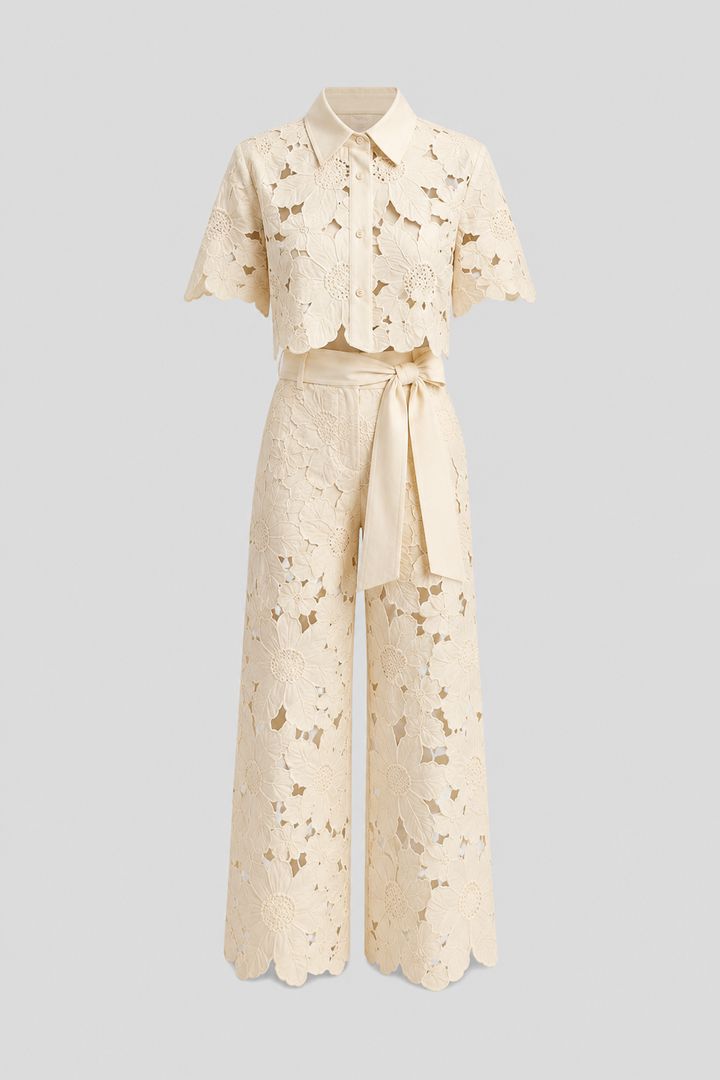 Peyton | Women Floral Lace Wide-Leg Pants