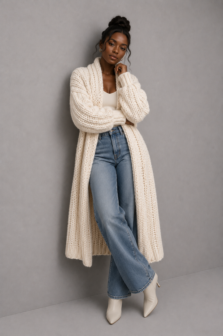 Olivia | Oversized Chunky Knit Maxi Cardigan Coat