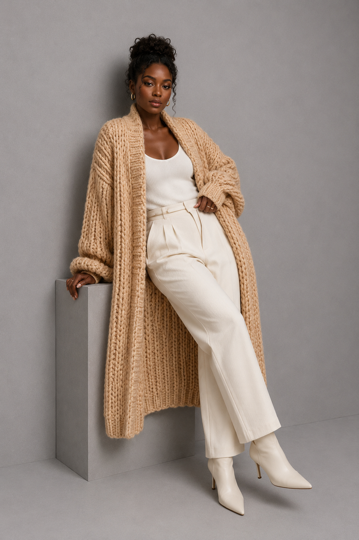 Olivia | Oversized Chunky Knit Maxi Cardigan Coat