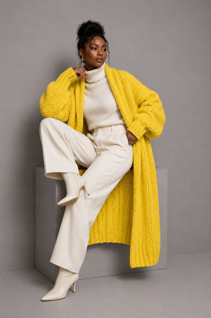 Olivia | Oversized Chunky Knit Maxi Cardigan Coat