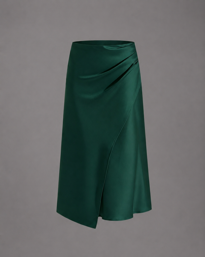 Harriet | Satin Wrap Midi Skirt