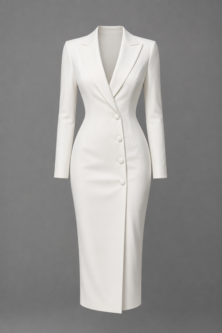 Womens tailored blazer midi dress, view 1