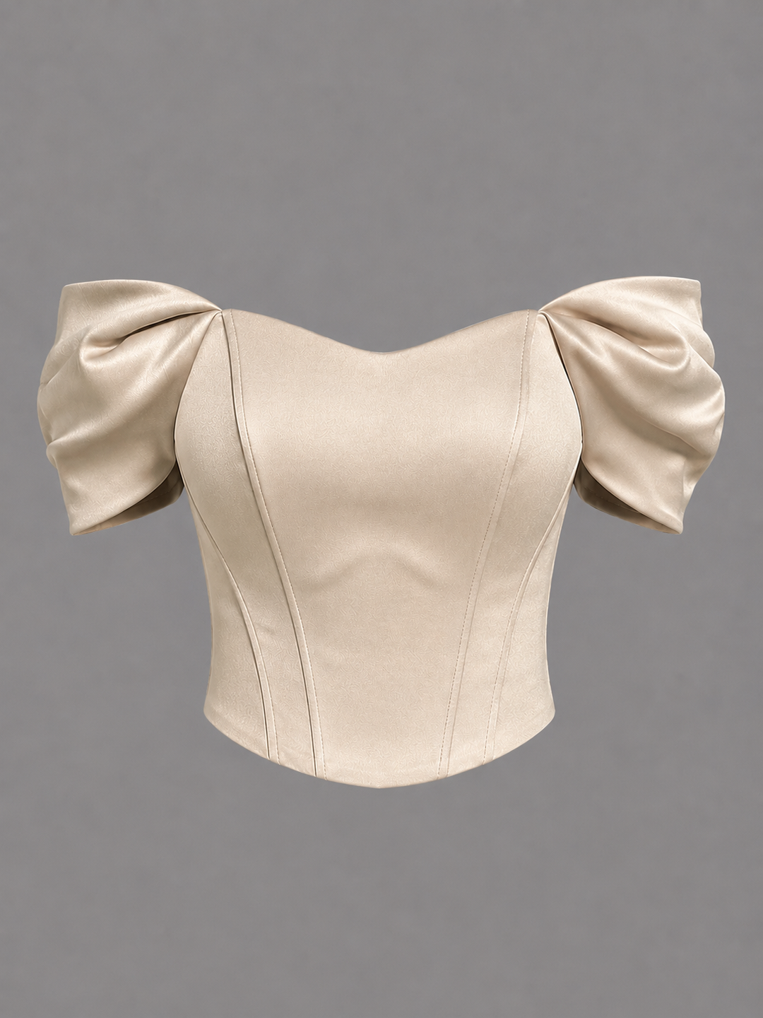 Womens off-shoulder satin corset bodysuit top, view 1