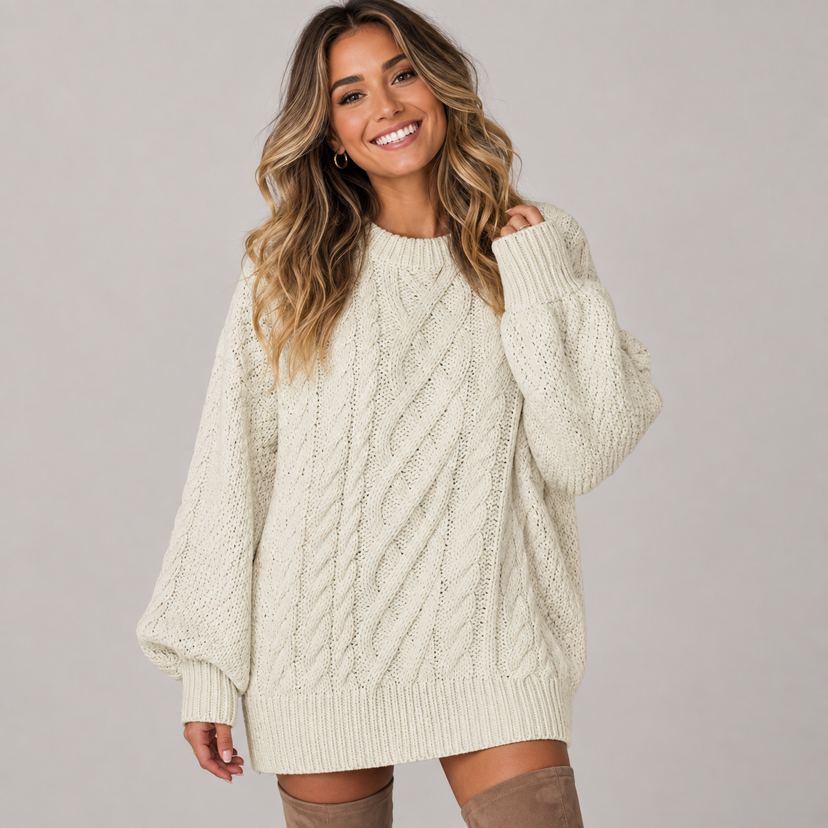 Mabel womens cable knit jumper dress