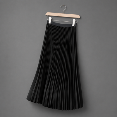 Charlotte | Pleated Satin Midi Skirt