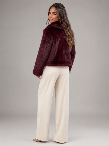 Elodie | Cropped Faux Fur Jacket Womens