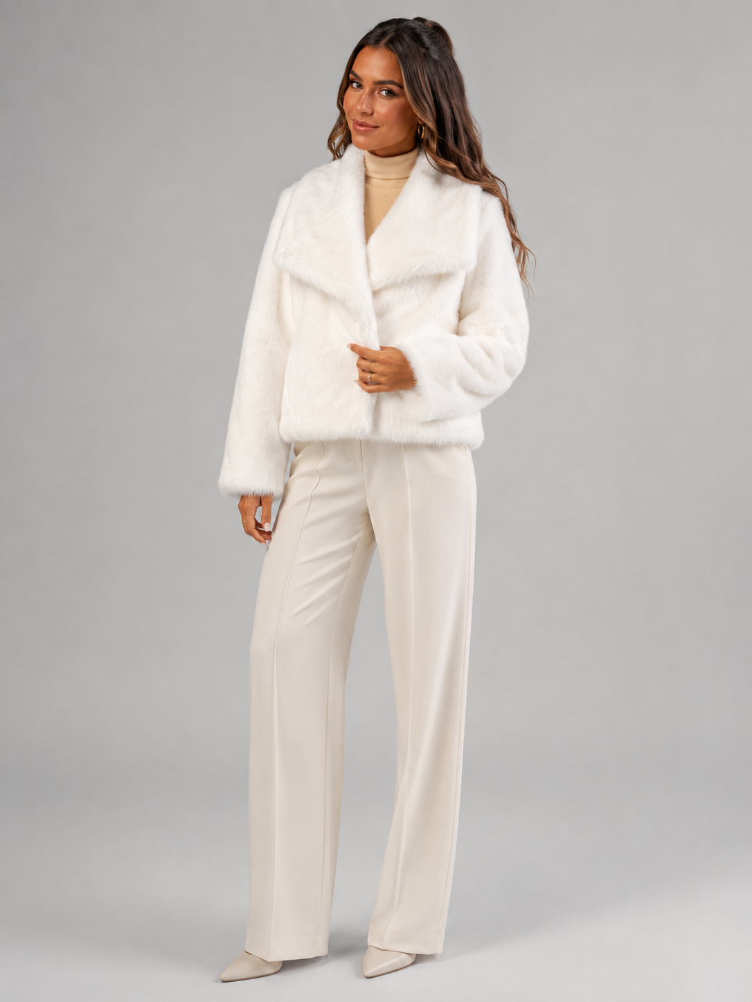 Elodie | Cropped Faux Fur Jacket Womens