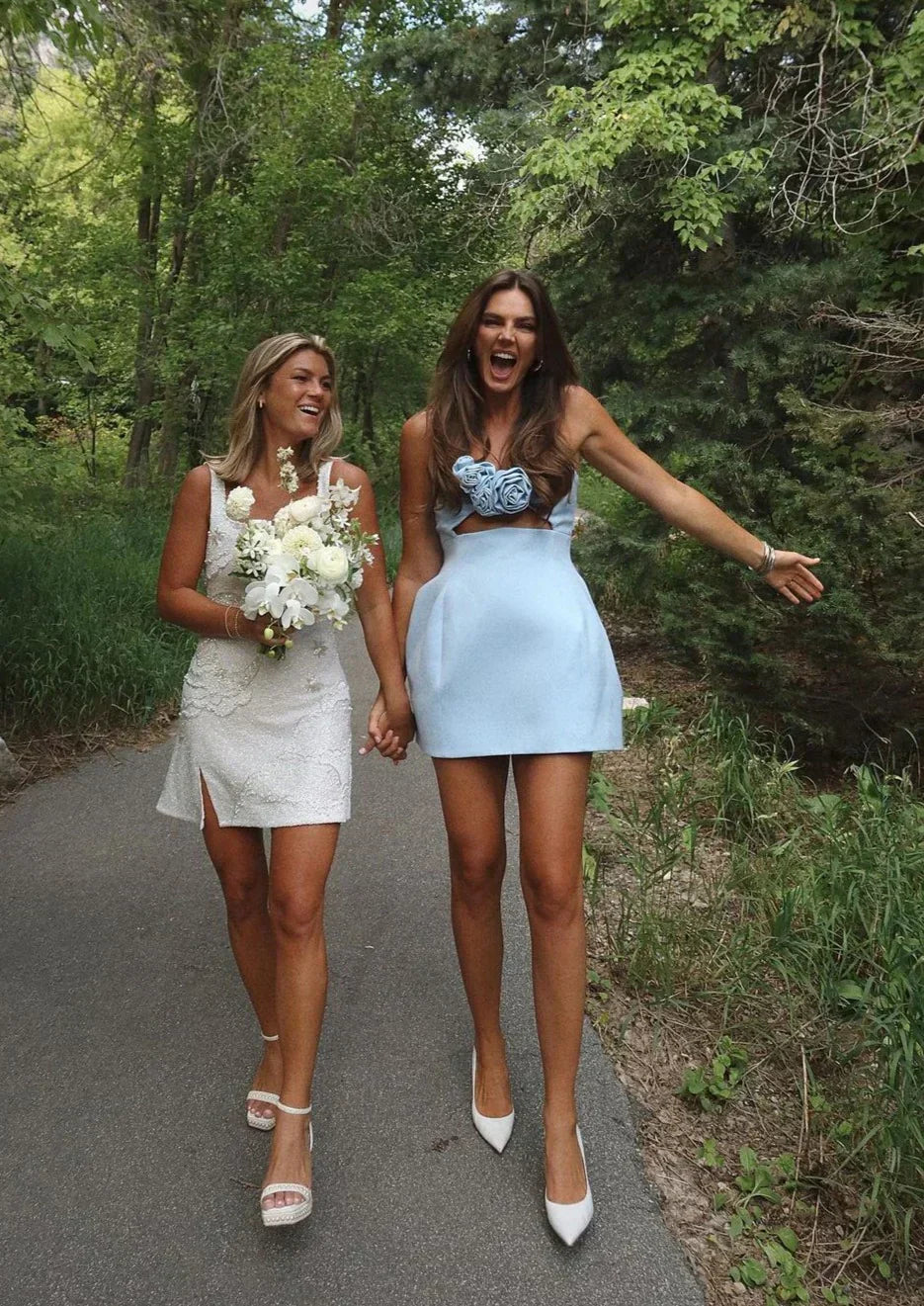 Olivia | Strapless 3D Floral Mini Party Dress