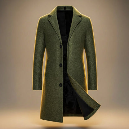 Ollie | Wool Blend Fitted Single-Breasted Overcoat