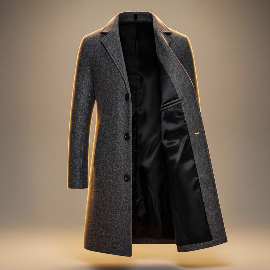 Ollie | Wool Blend Fitted Single-Breasted Overcoat