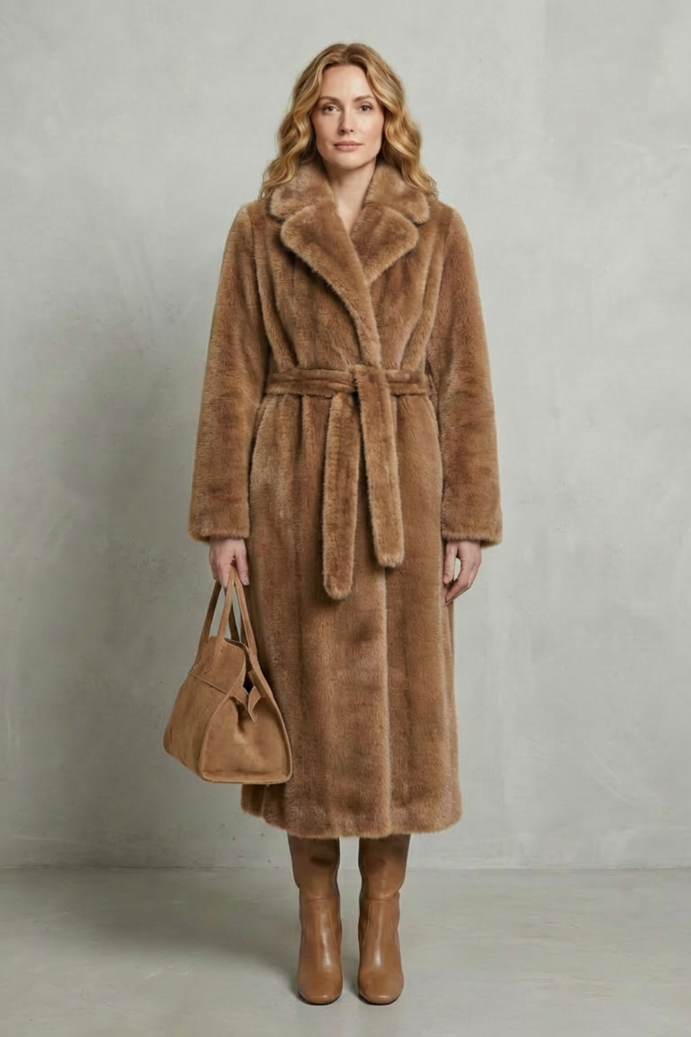 Alice | Wrap Faux Fur Maxi Coat