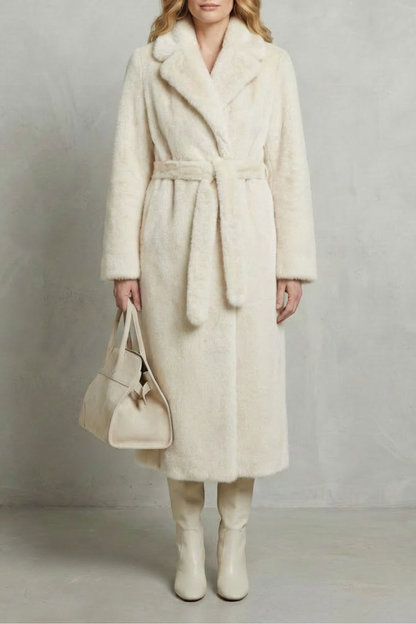 Margot womens faux fur wrap maxi coat