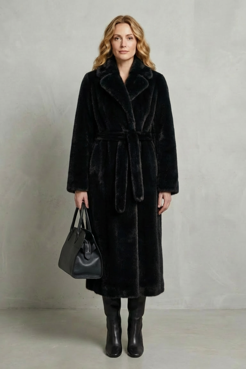 Alice | Wrap Faux Fur Maxi Coat