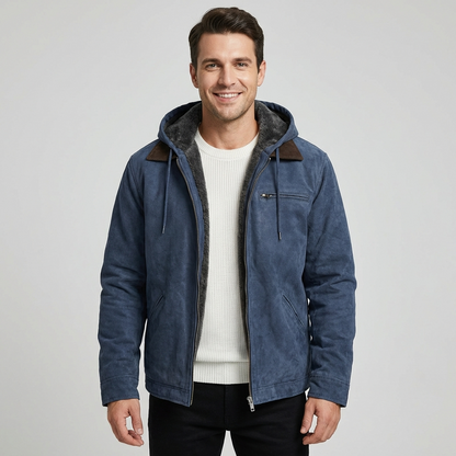 Bertie mens faux suede hooded jacket