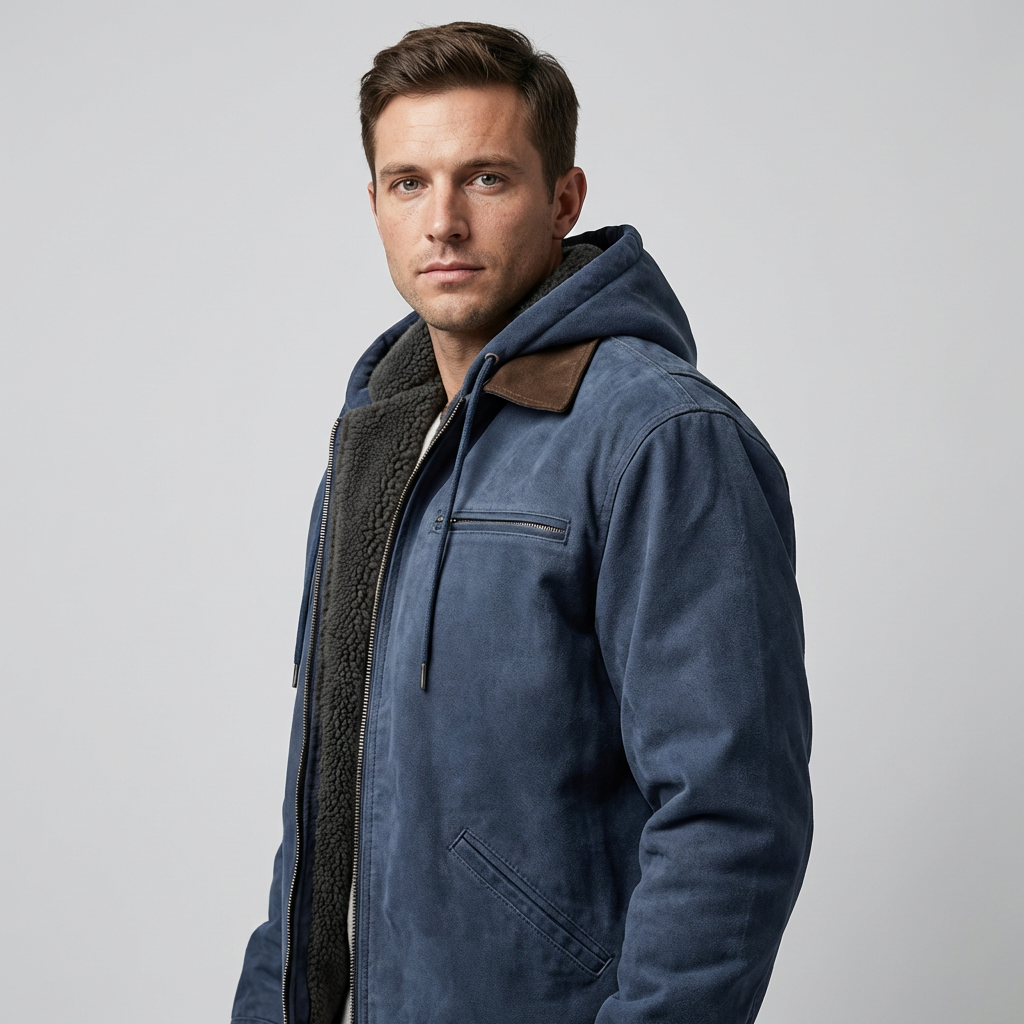 Bertie mens faux suede hooded jacket