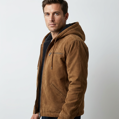 Bertie mens faux suede hooded jacket