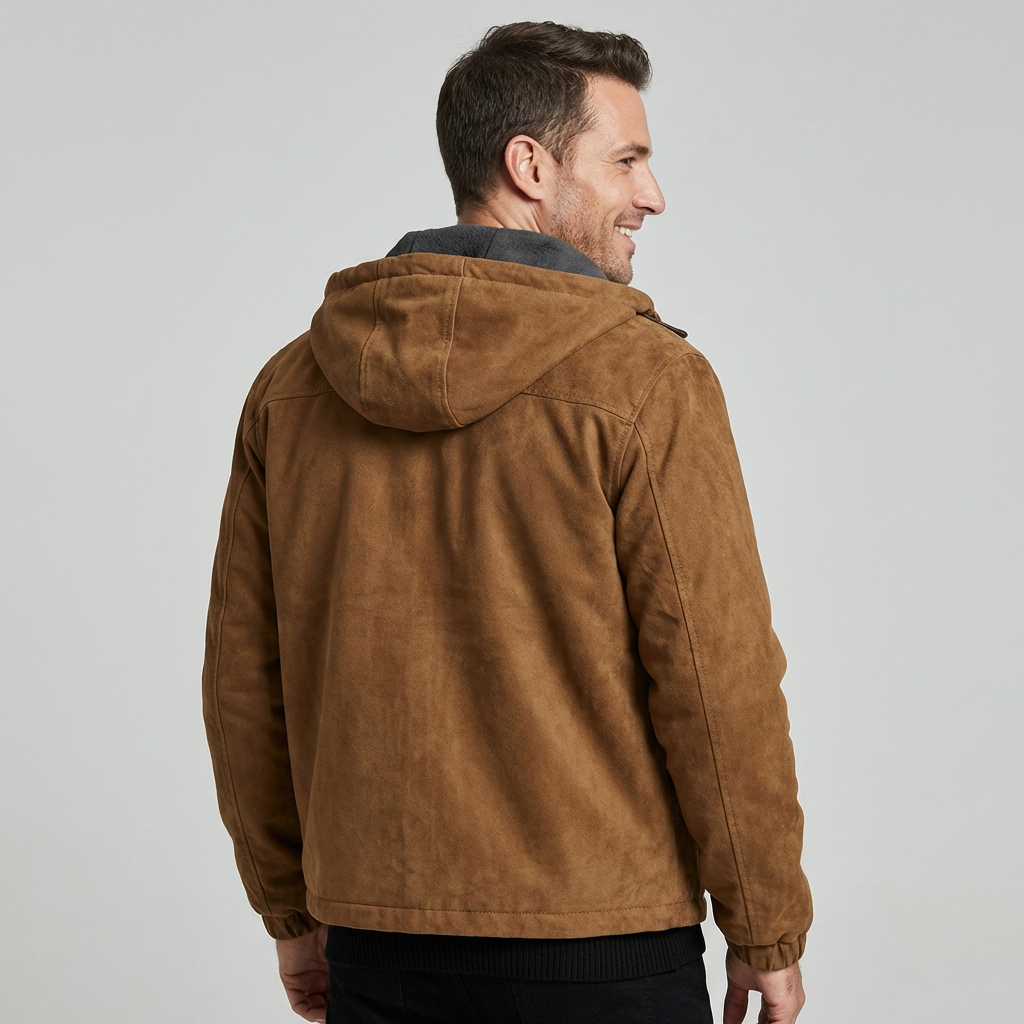Bertie mens faux suede hooded jacket