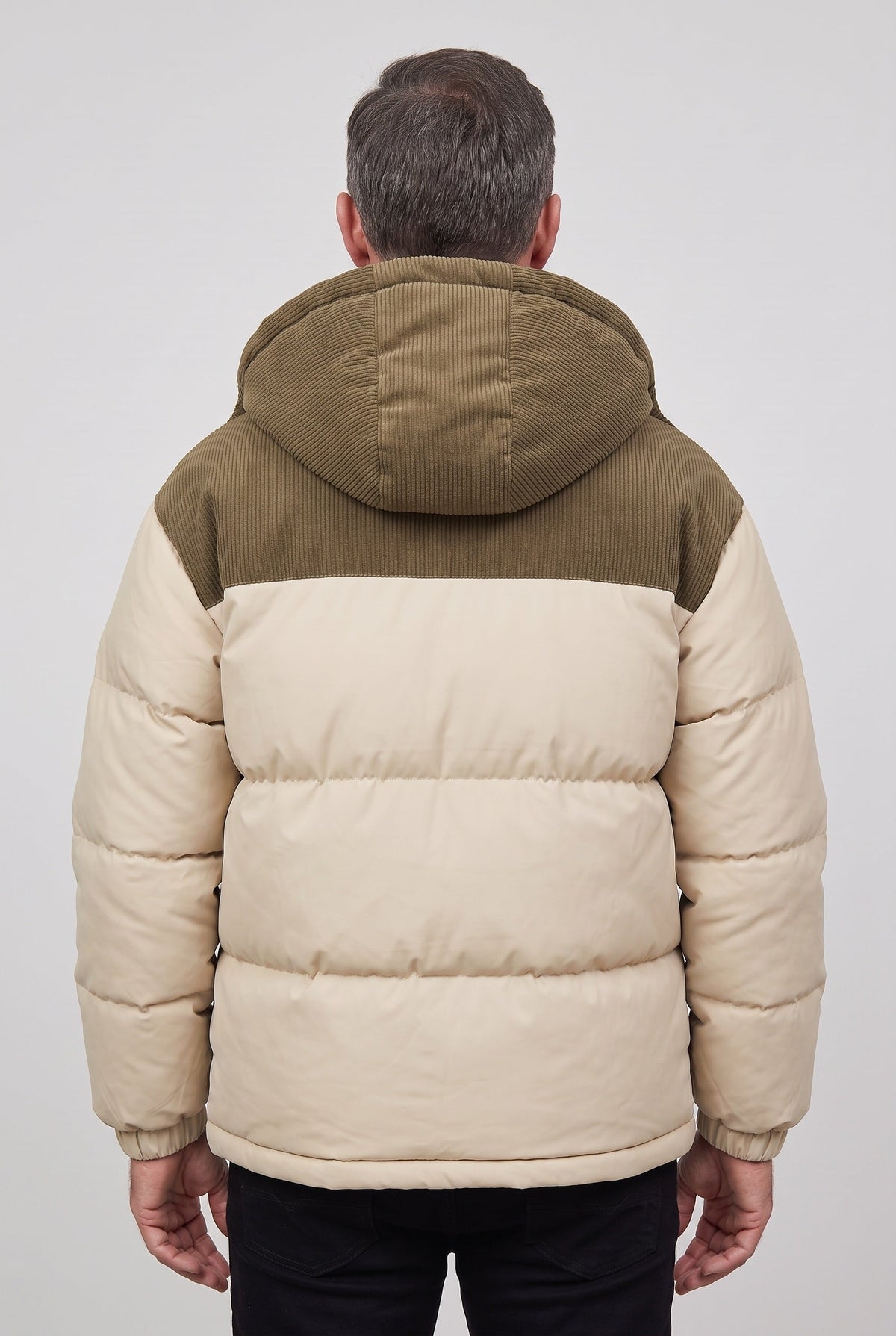 Arthur mens corduroy hooded puffer jacket