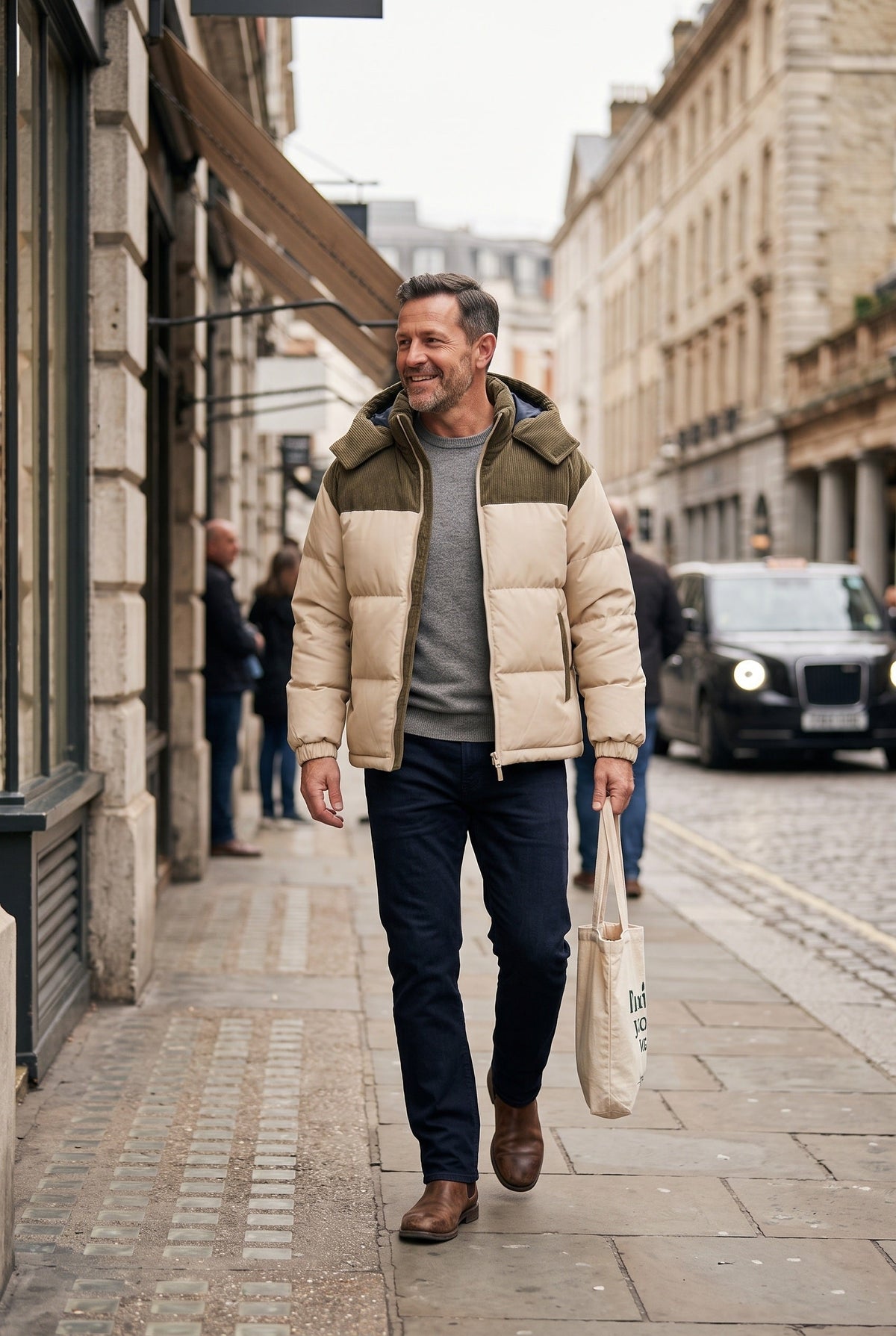 Arthur mens corduroy hooded puffer jacket