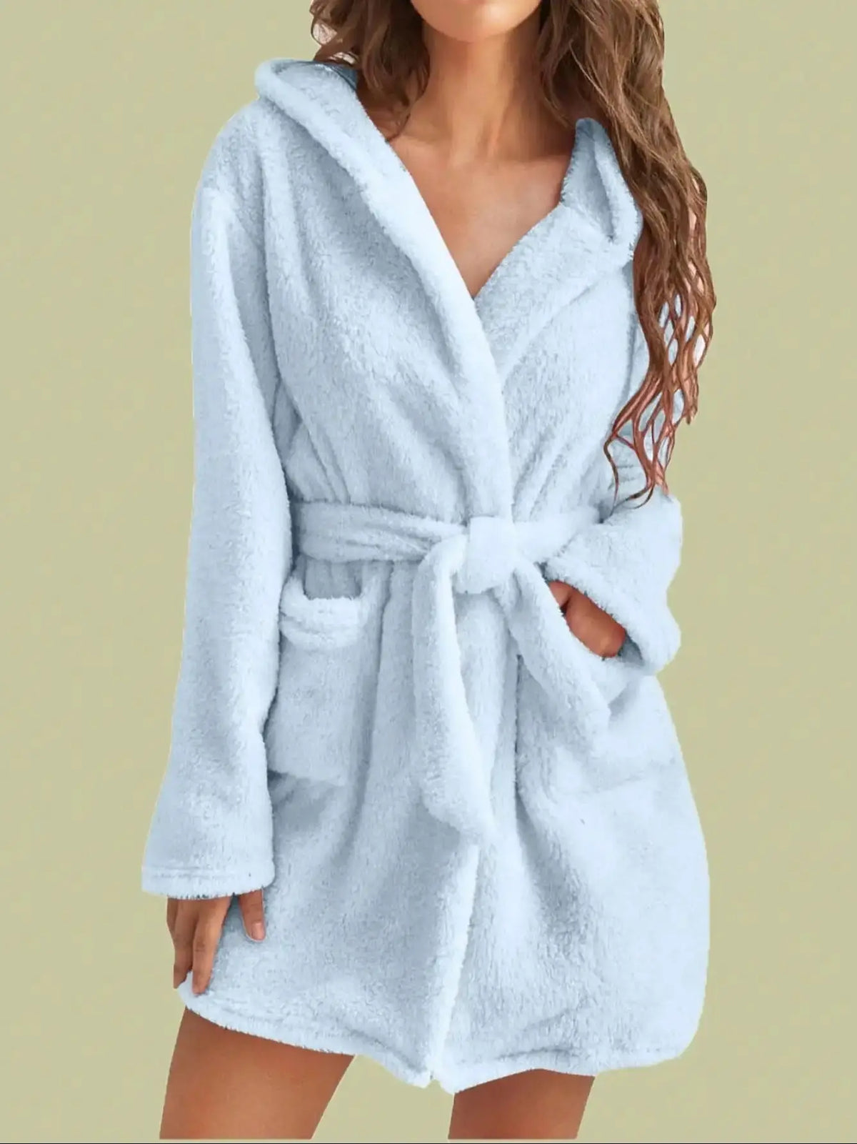Rosie | Womens Fluffy Hooded Dressing Gown