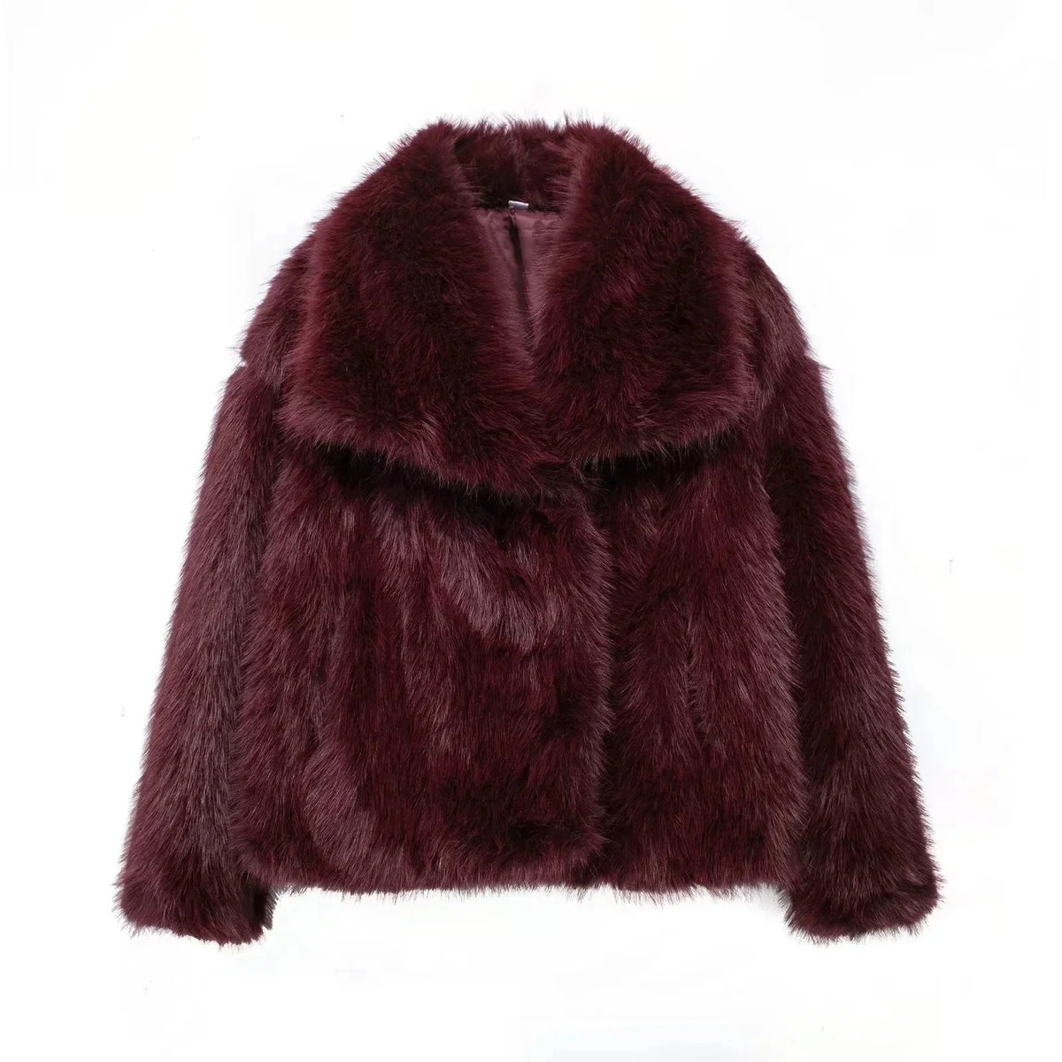 Sophia | Collared Long Pile Faux Fur Coat