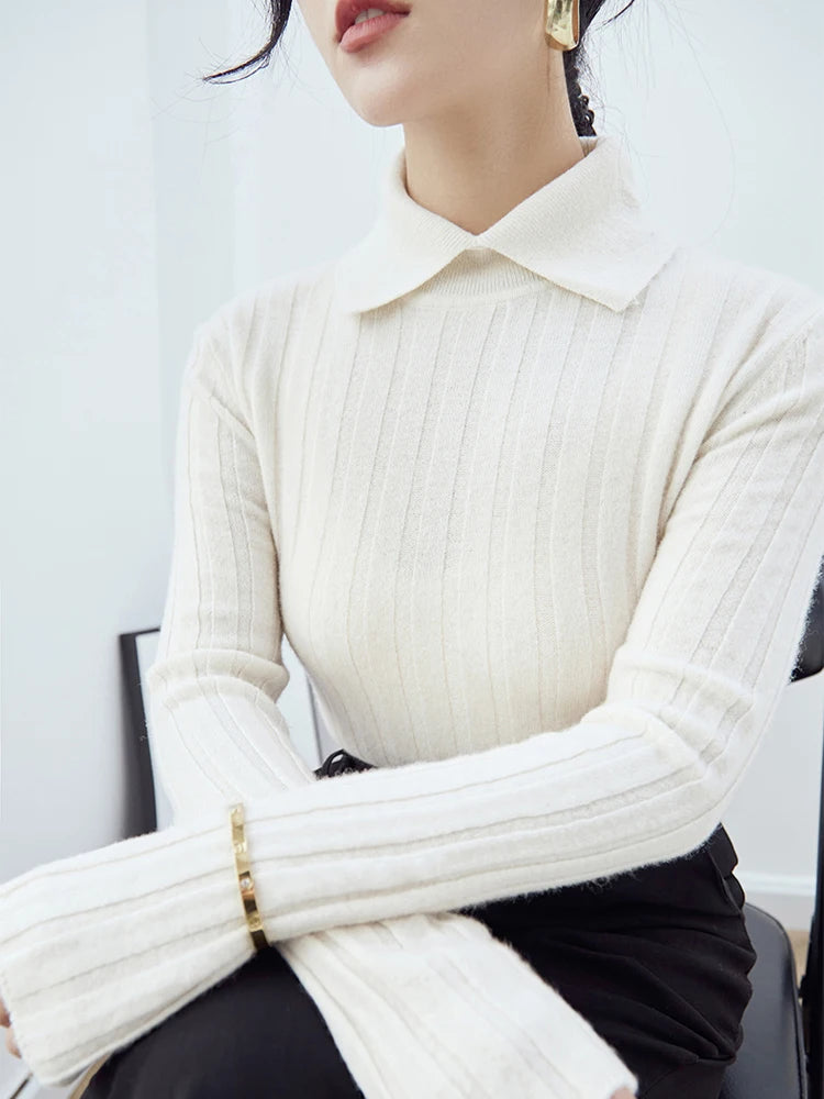 Maeve | Ribbed Knit Polo Neck Jumper