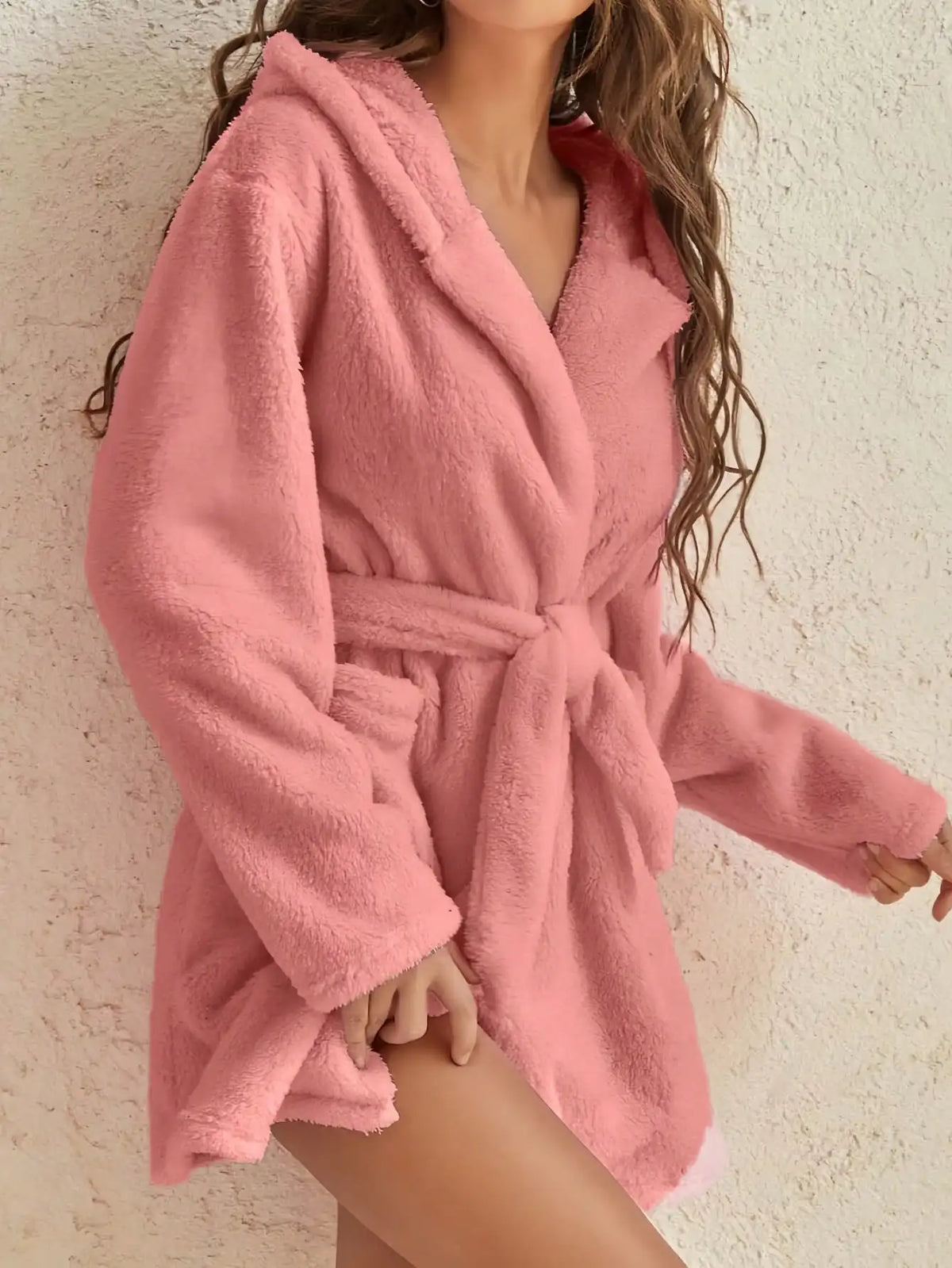Rosie | Womens Fluffy Hooded Dressing Gown