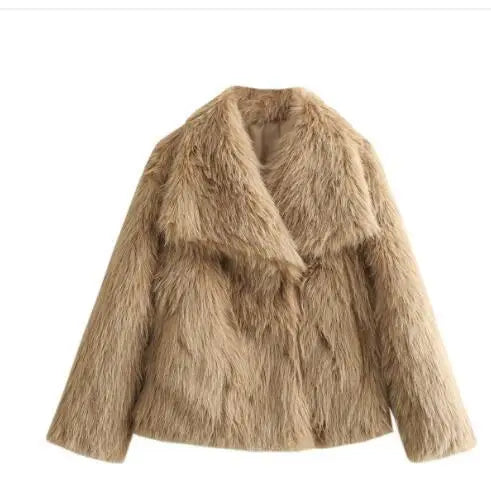Sophia | Collared Long Pile Faux Fur Coat