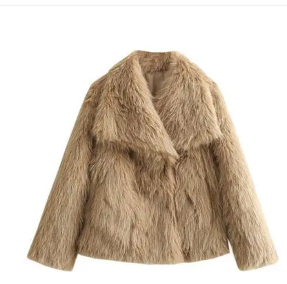 Sophia | Collared Long Pile Faux Fur Coat