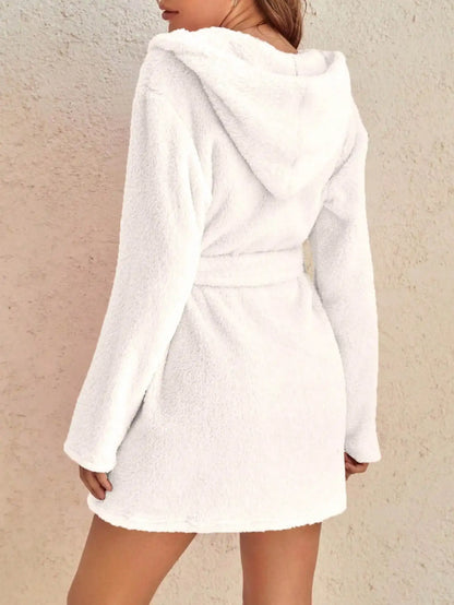 Rosie | Womens Fluffy Hooded Dressing Gown