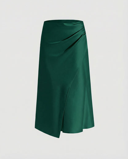 Harriet | Satin Wrap Midi Skirt