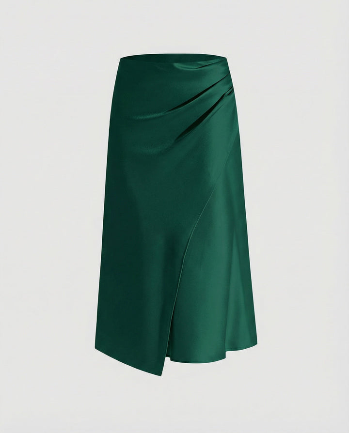 Harriet | Satin Wrap Midi Skirt