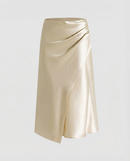 Harriet | Satin Wrap Midi Skirt