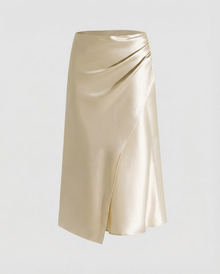 Harriet | Satin Wrap Midi Skirt