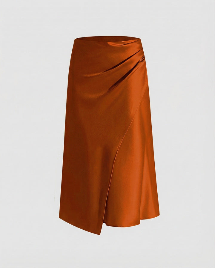 Harriet | Satin Wrap Midi Skirt