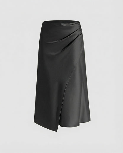 Harriet | Satin Wrap Midi Skirt