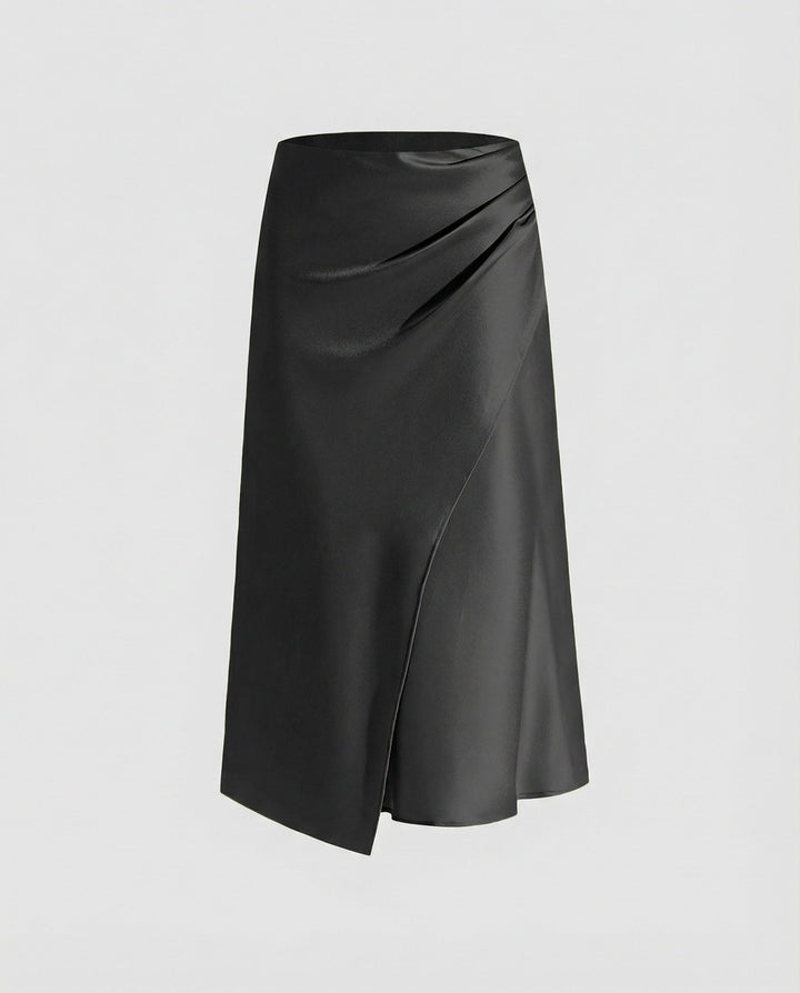 Harriet | Satin Wrap Midi Skirt