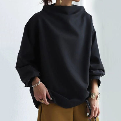 Edith | Oversized Mock Neck Top Funnel
