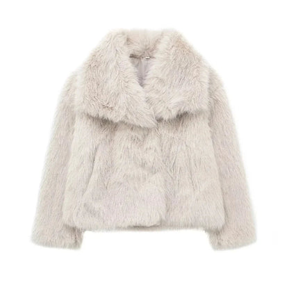 Sophia | Collared Long Pile Faux Fur Coat