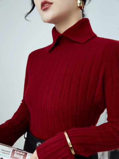 Maeve | Ribbed Knit Polo Neck Jumper