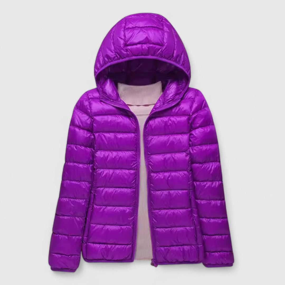Sophia | Zip Hooded Quilted Puffer Jacket