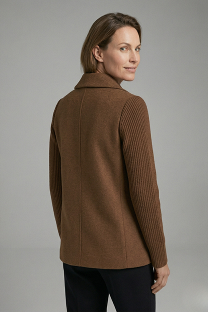 Avery | Women Coat Knit Sleeve Double-Breasted