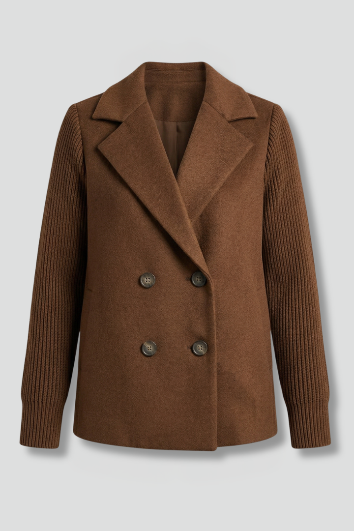 Avery | Women Coat Knit Sleeve Double-Breasted