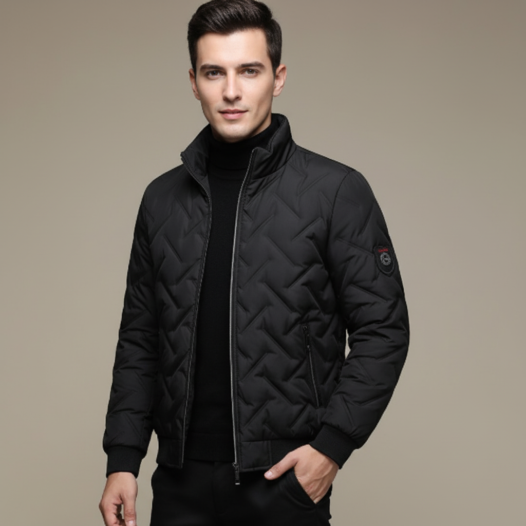 Stanley mens geometric quilted puffer jacket