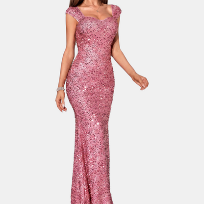 Womens sequin mermaid maxi prom dress, view 4