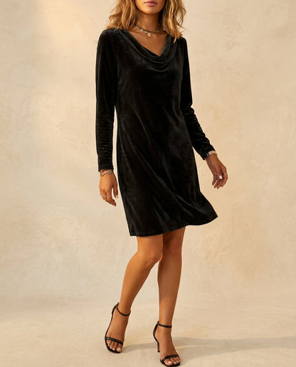 Charlotte | Long Sleeve Velvet Mini Dress