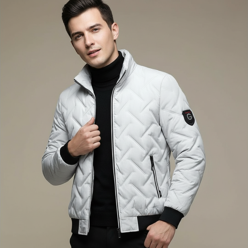 Stanley mens geometric quilted puffer jacket