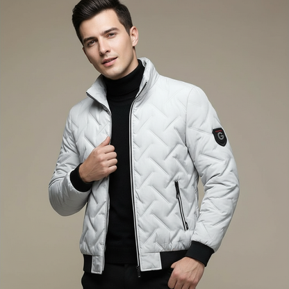 Stanley mens geometric quilted puffer jacket