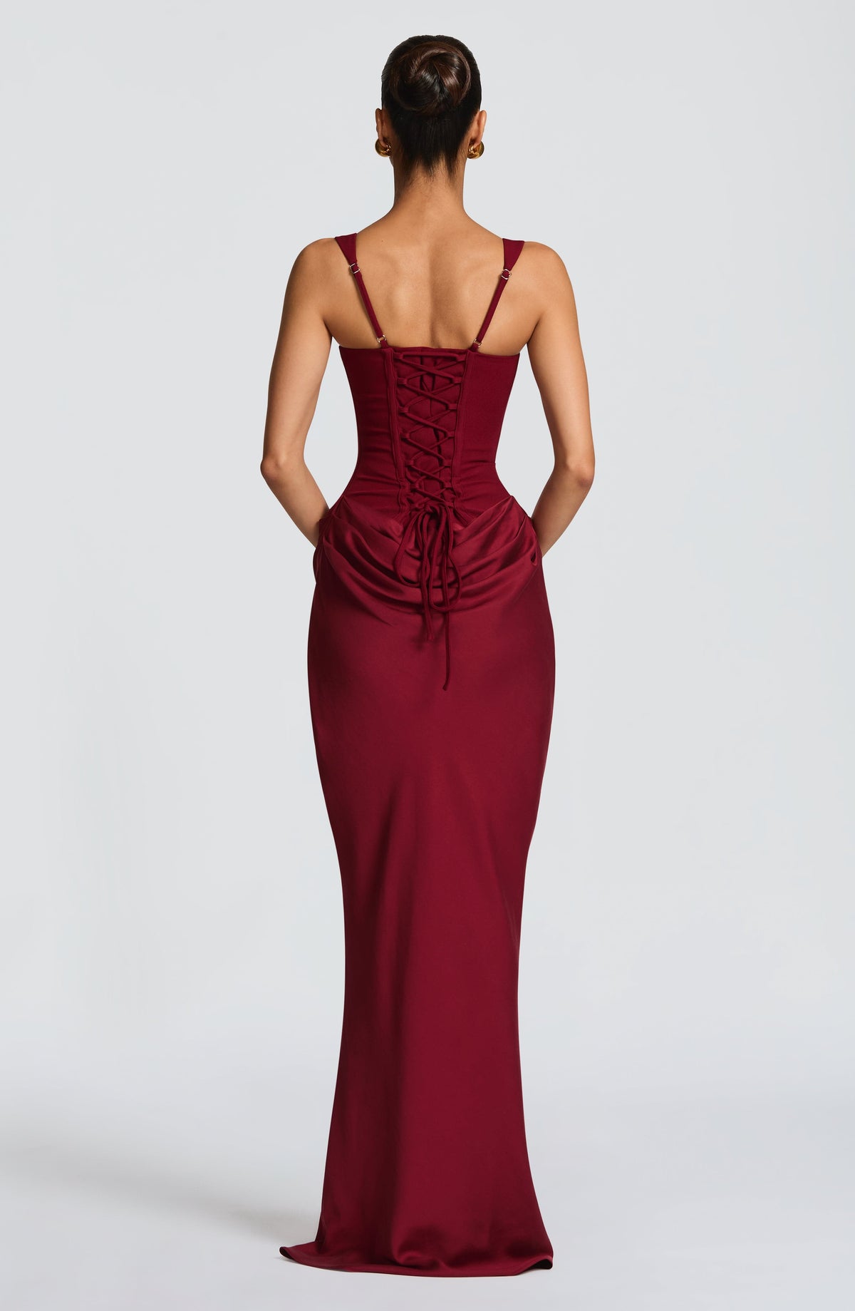 Daisy womens satin square neck maxi dress
